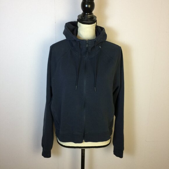 Old Navy Hoodie Jacket Sweatshirt Sz M Womans Navy Blue Dynamic Fleece Full Zip - Picture 4 of 11